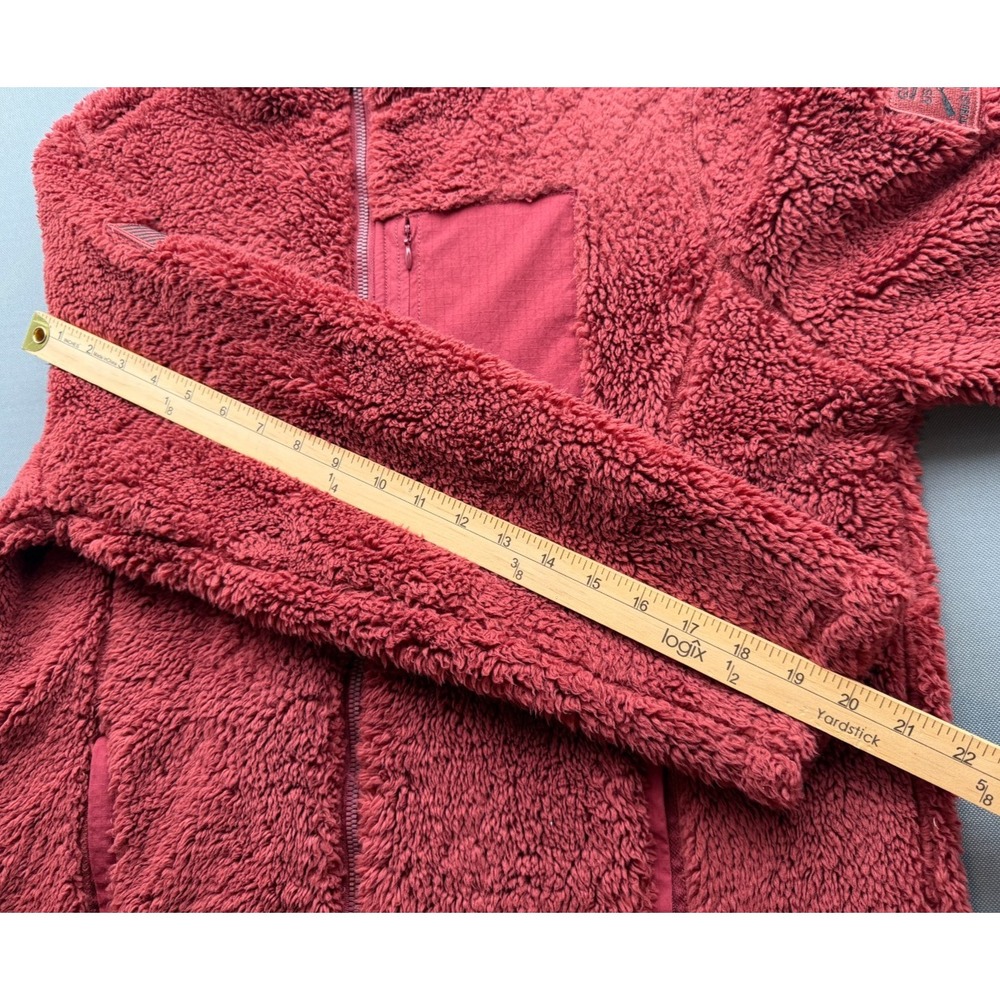 Grunt Style Sherpa Fleece Hooded Jacket Full Zip Flag Patch Red | Men's Medium - Picture 11 of 16